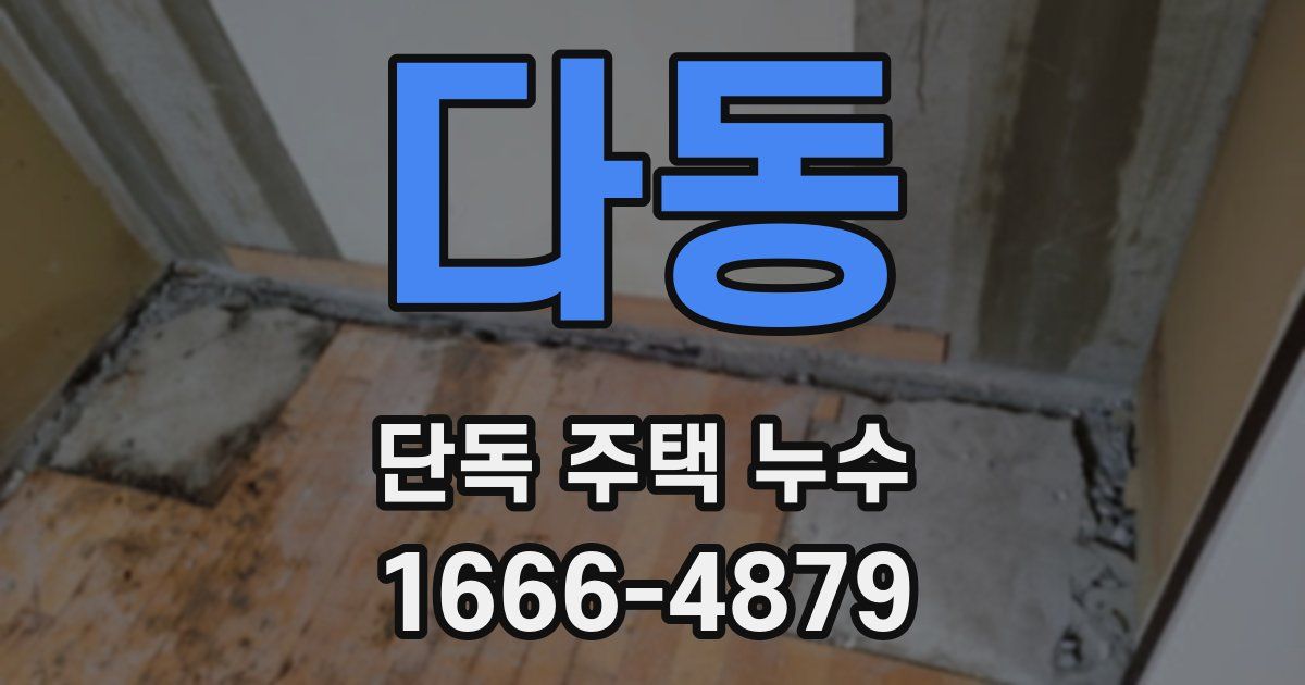다동 단독 주택 누수