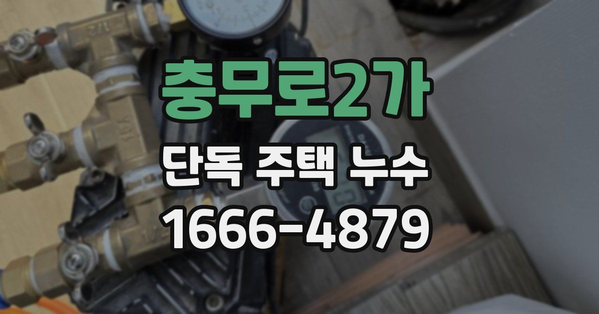 충무로2가 단독 주택 누수
