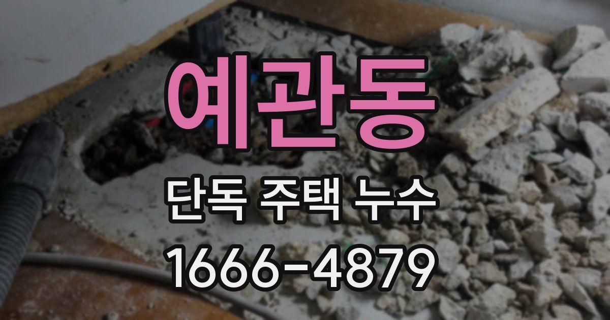예관동 단독 주택 누수