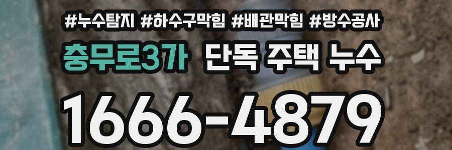 충무로3가 단독 주택 누수