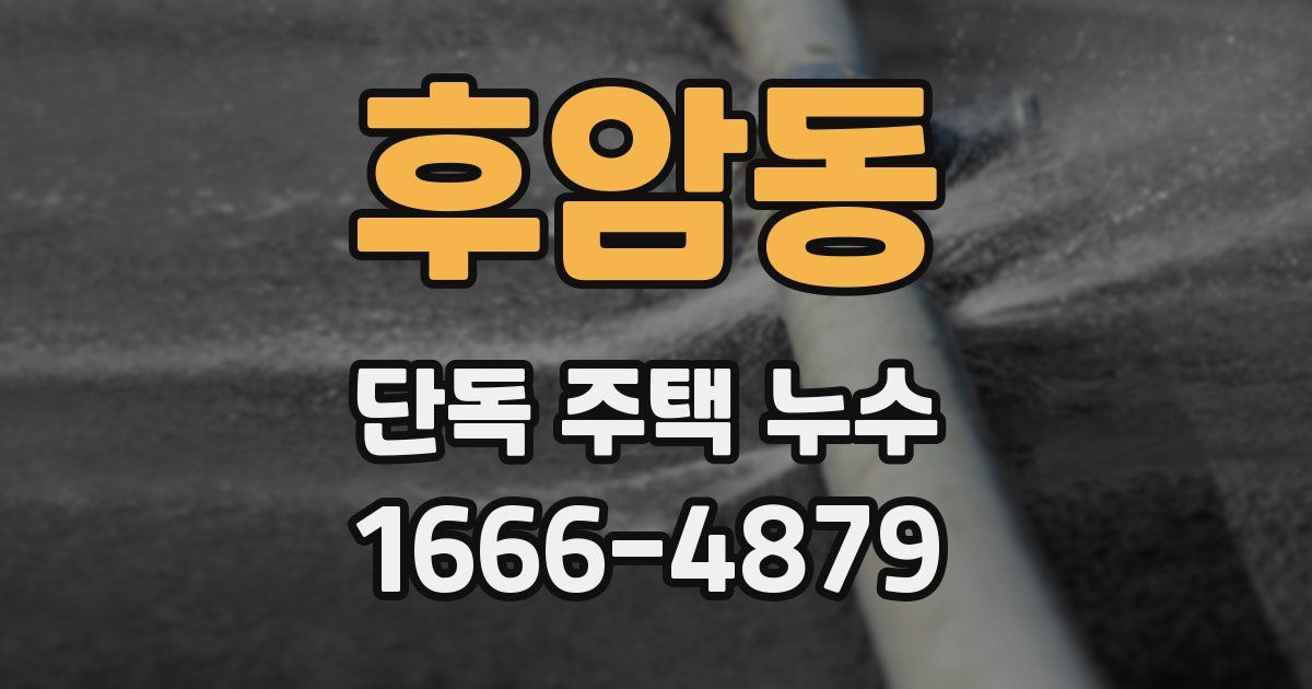 후암동 단독 주택 누수