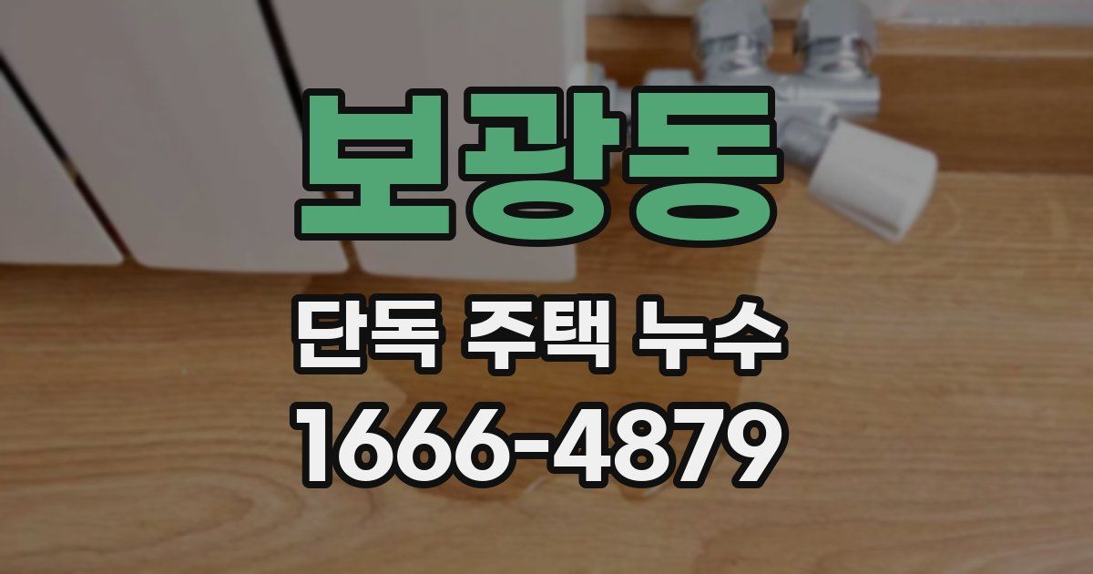 보광동 단독 주택 누수