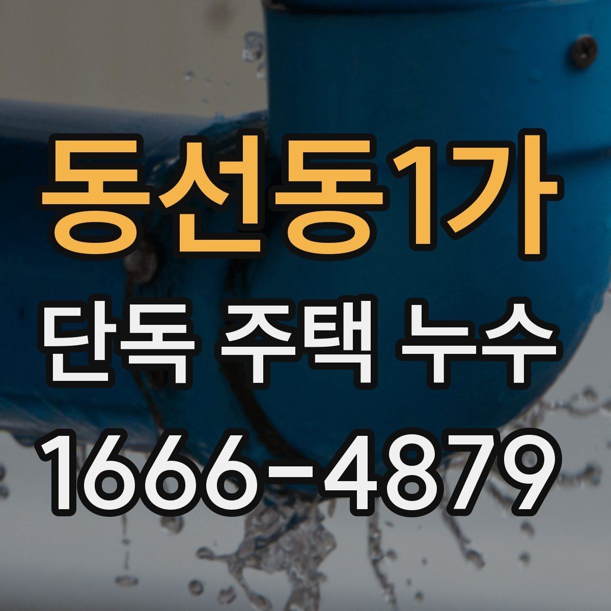 동선동1가 단독 주택 누수 배관 교체가 필요한 신호