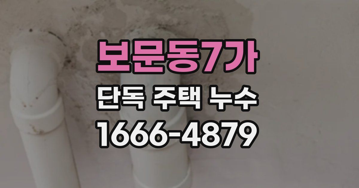 보문동7가 단독 주택 누수