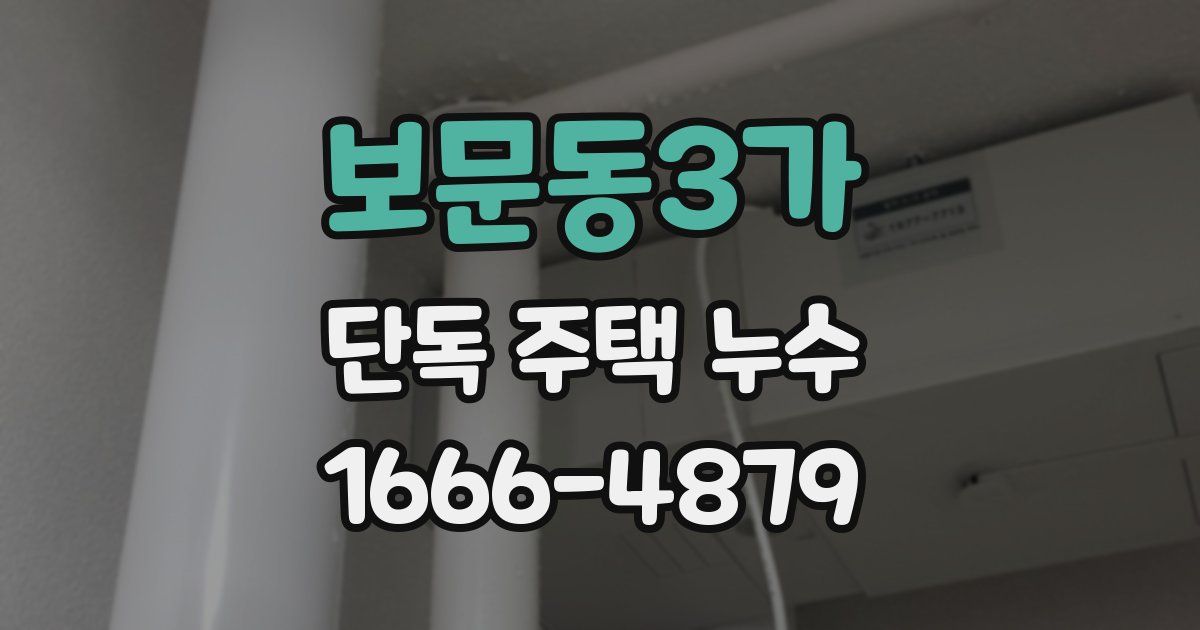 보문동3가 단독 주택 누수