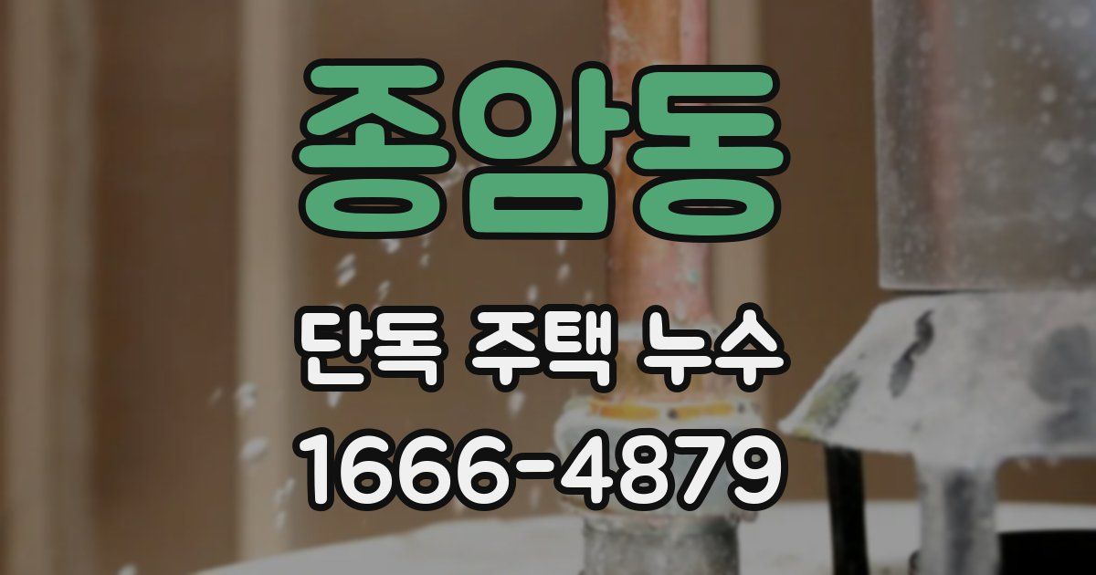 종암동 단독 주택 누수