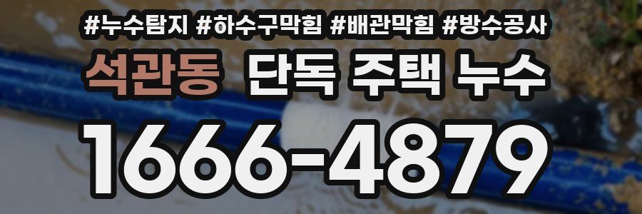 석관동 단독 주택 누수