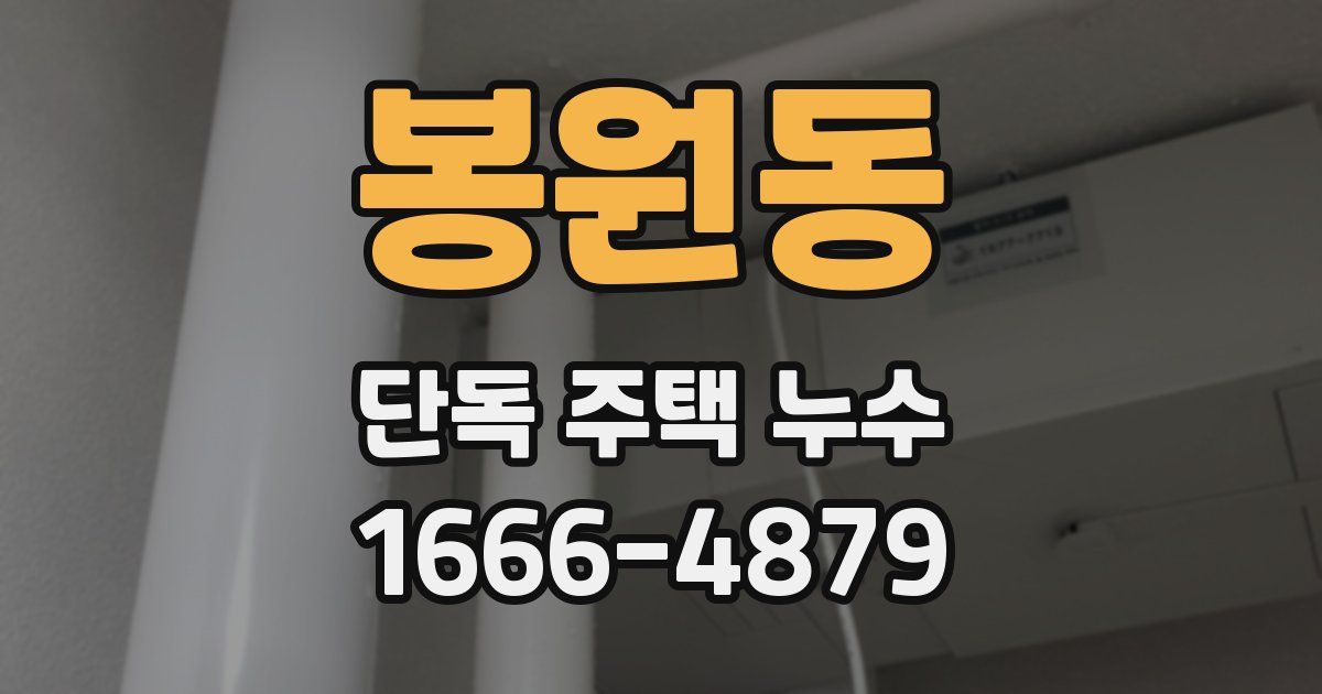 봉원동 단독 주택 누수