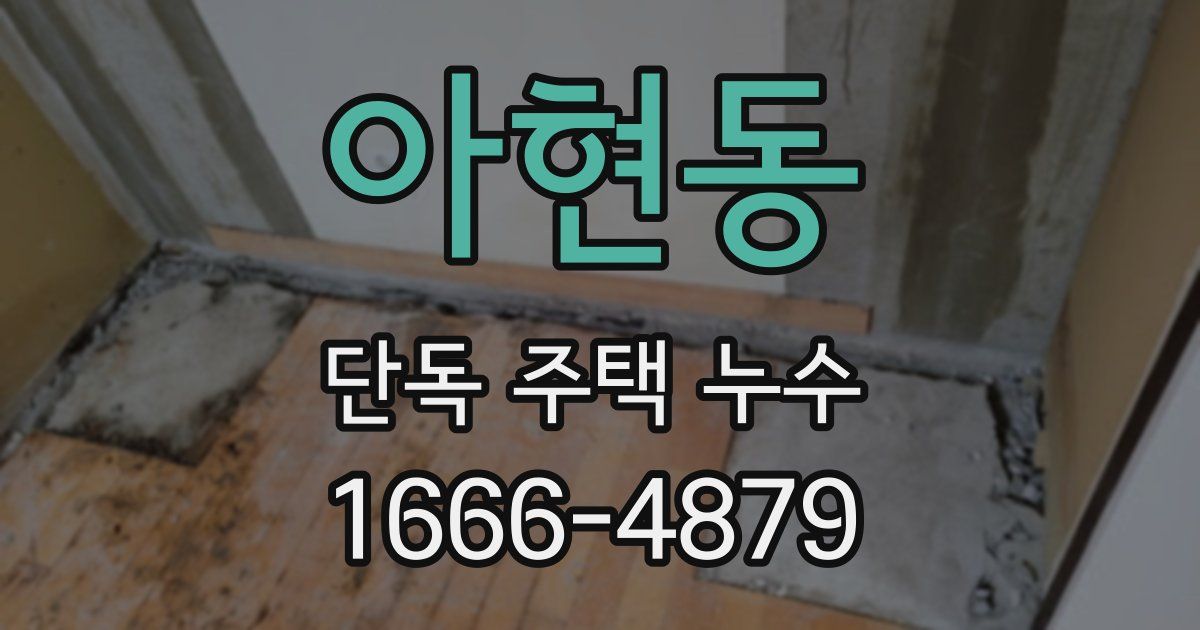 아현동 단독 주택 누수
