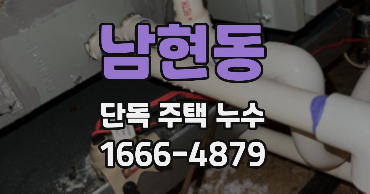 남현동 단독 주택 누수