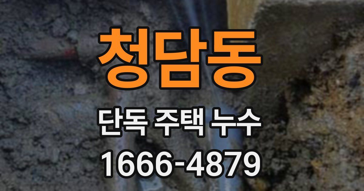 청담동 단독 주택 누수
