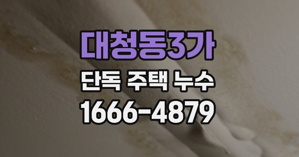 대청동3가 단독 주택 누수