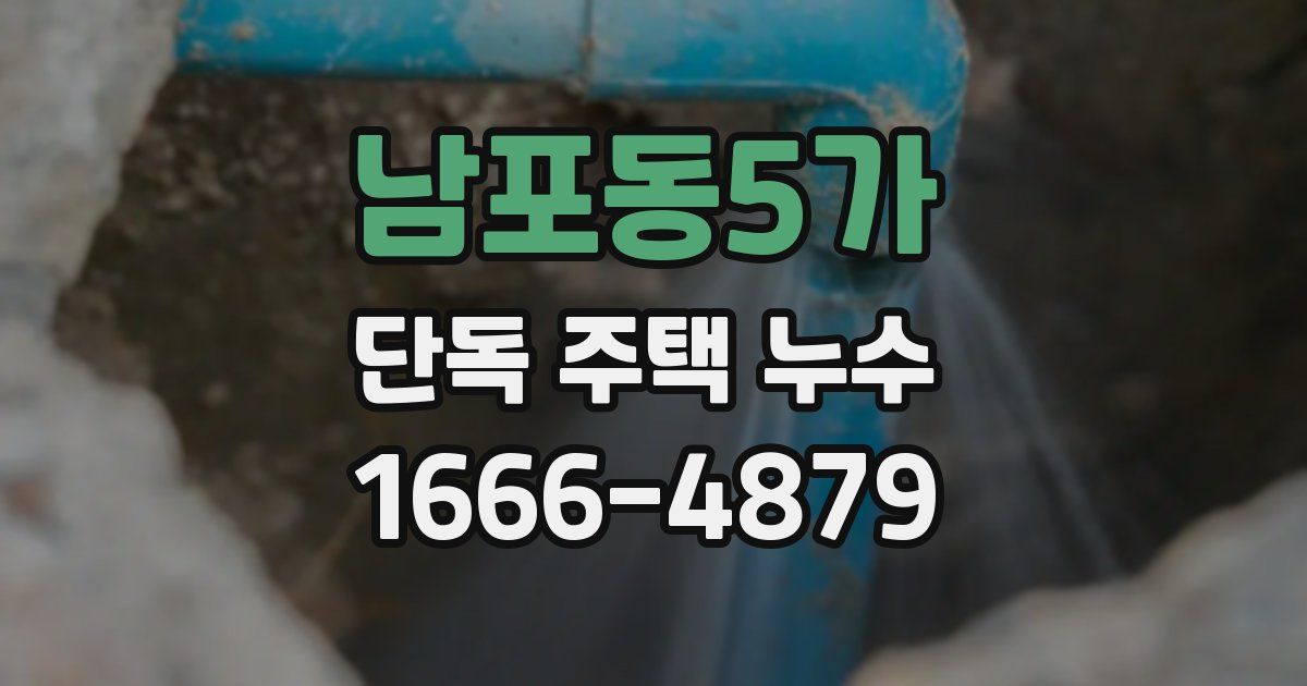 남포동5가 단독 주택 누수