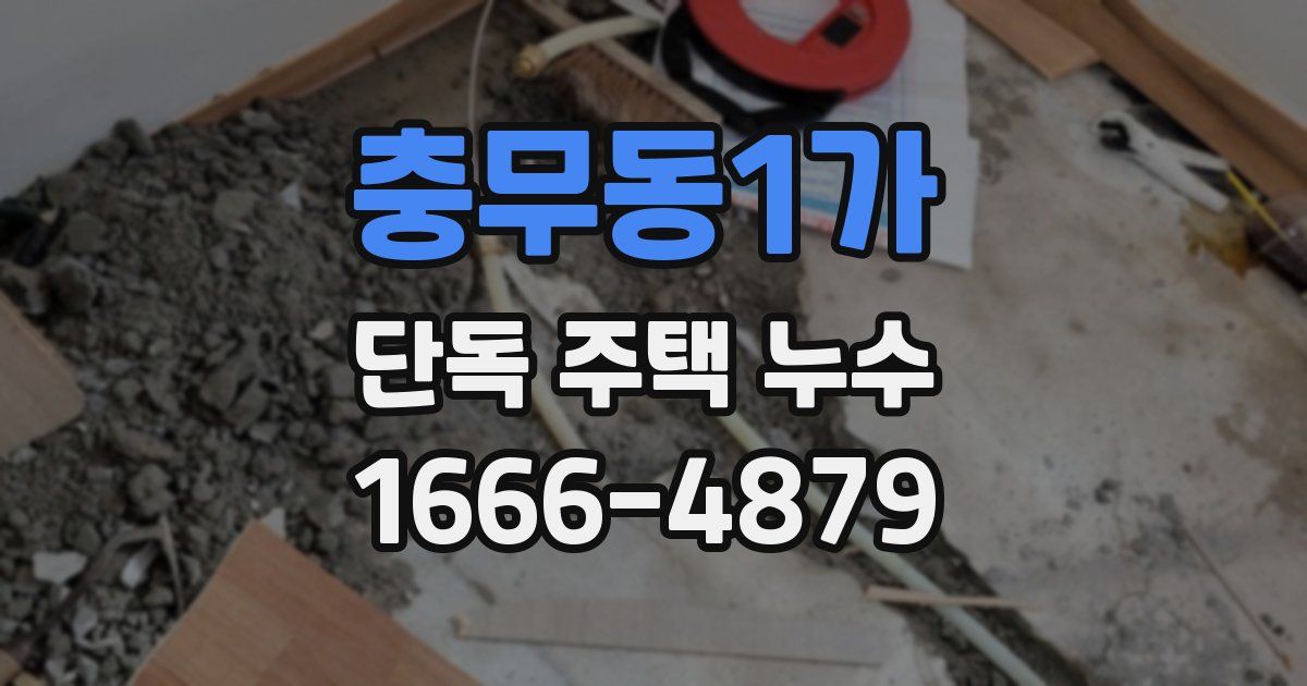 충무동1가 단독 주택 누수