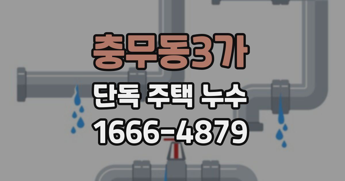 충무동3가 단독 주택 누수