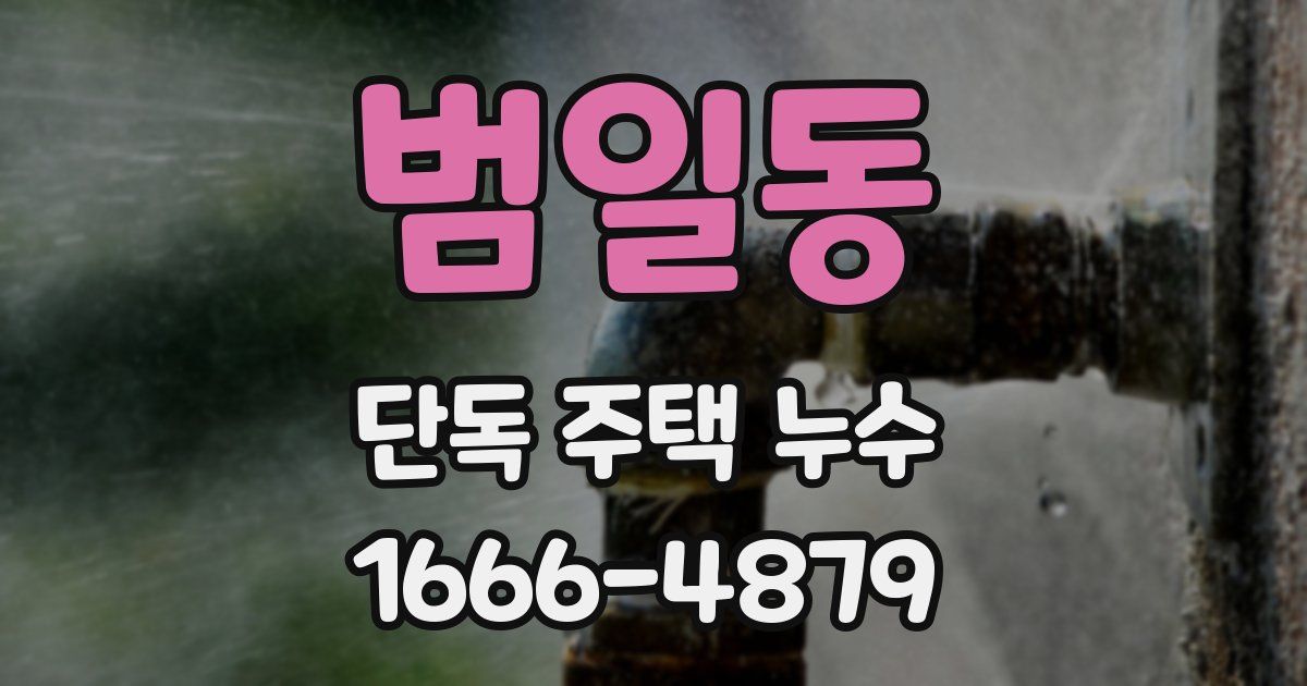 범일동 단독 주택 누수