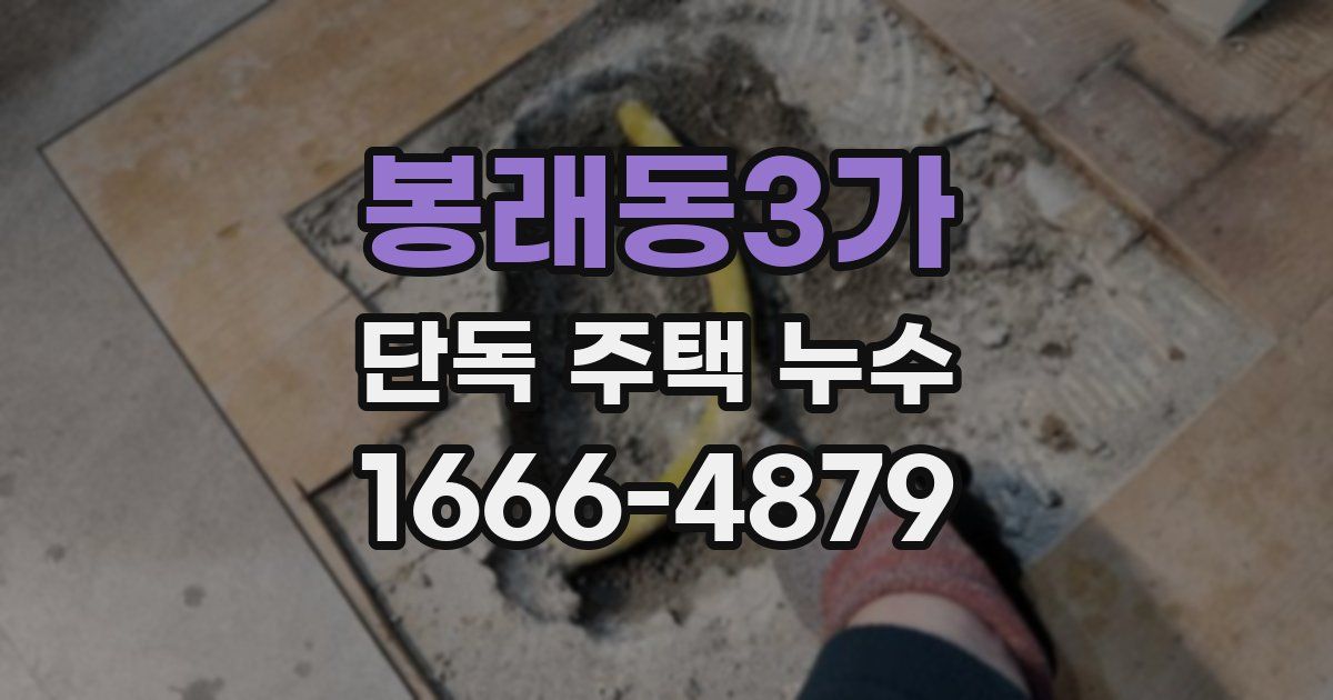 봉래동3가 단독 주택 누수