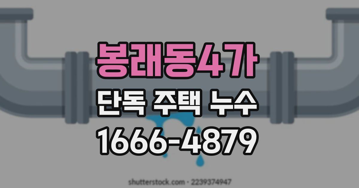 봉래동4가 단독 주택 누수