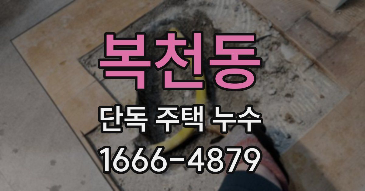 복천동 단독 주택 누수