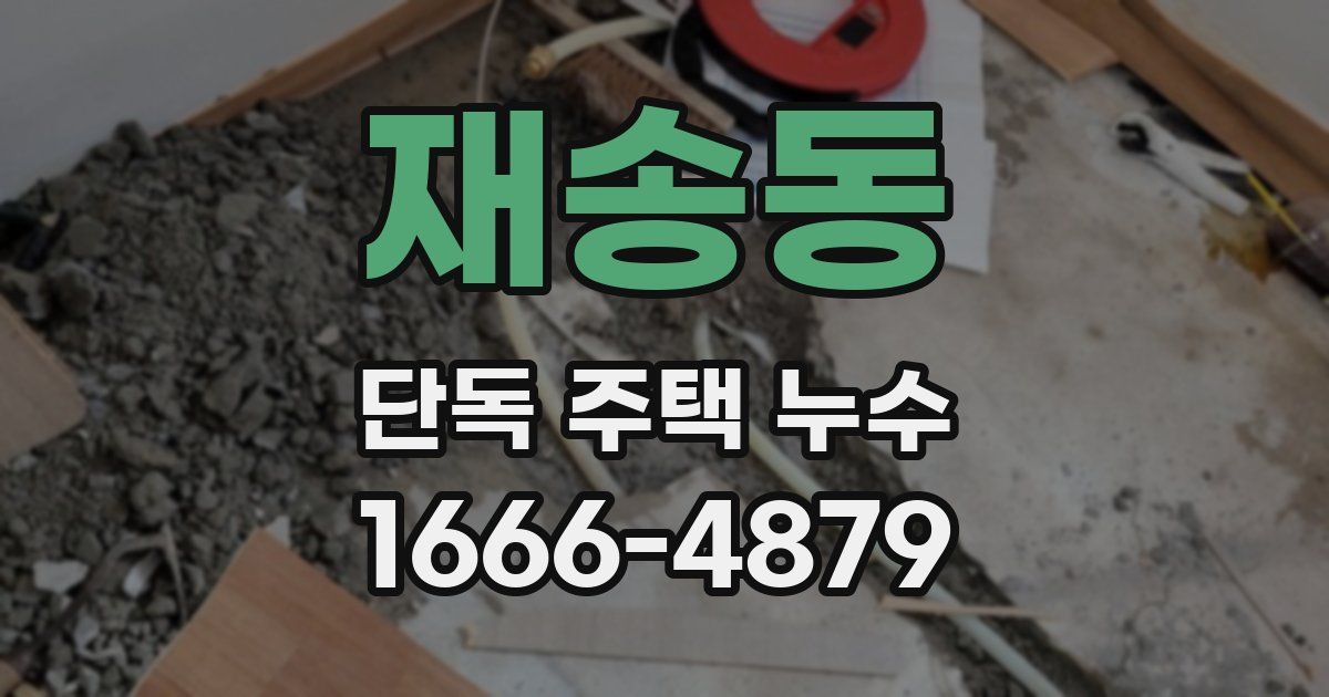 재송동 단독 주택 누수