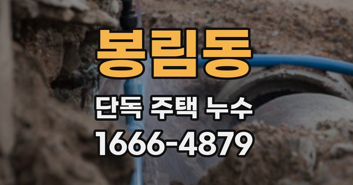 봉림동 단독 주택 누수
