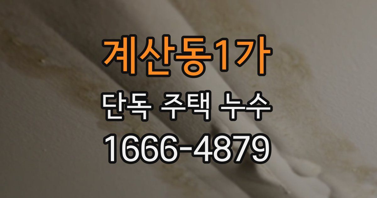 계산동1가 단독 주택 누수