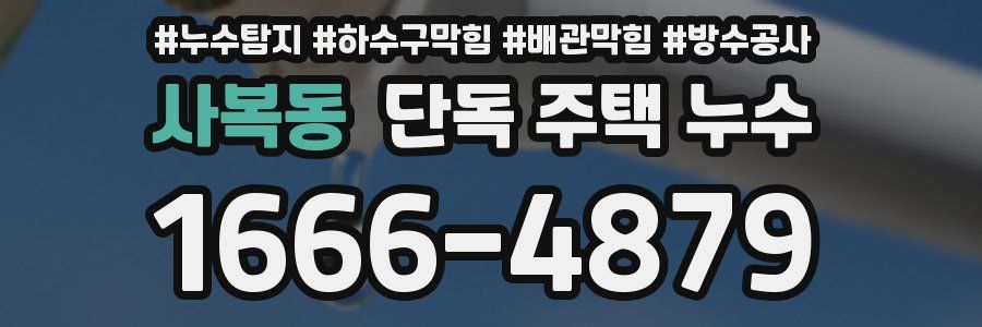 사복동 단독 주택 누수