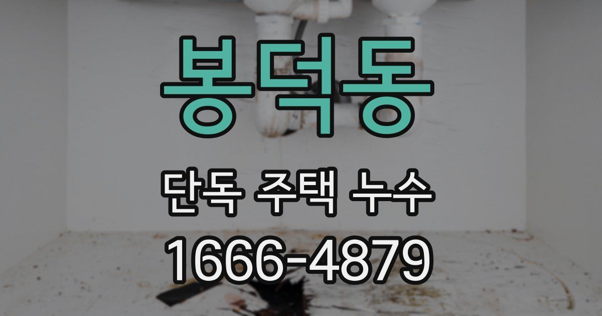 봉덕동 단독 주택 누수
