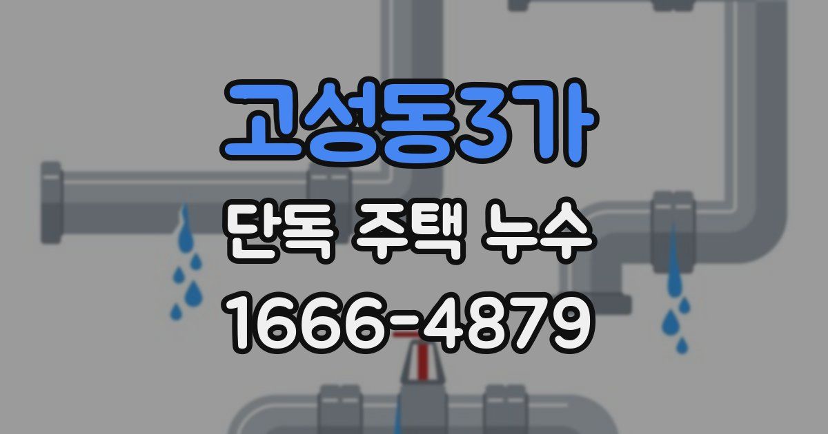 고성동3가 단독 주택 누수