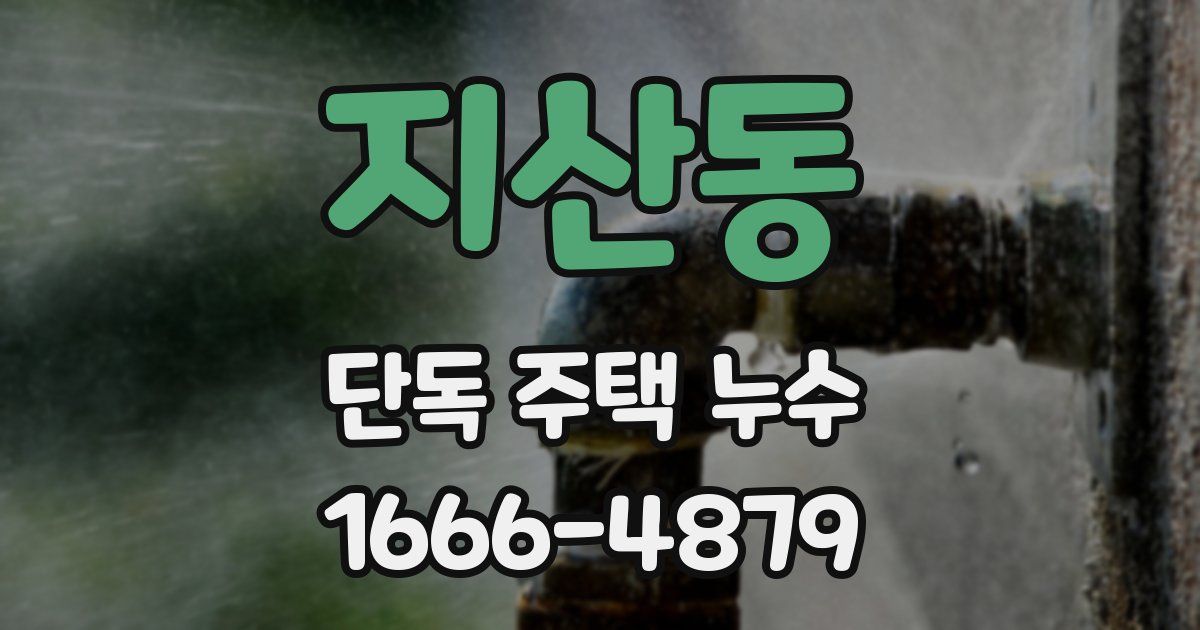지산동 단독 주택 누수