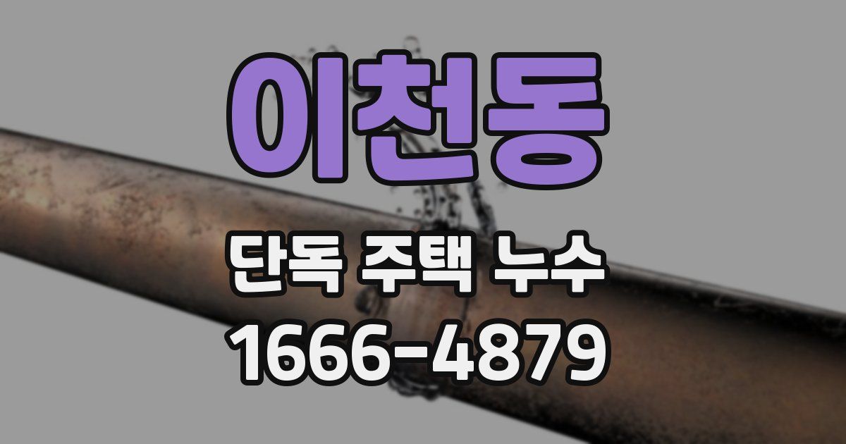 이천동 단독 주택 누수