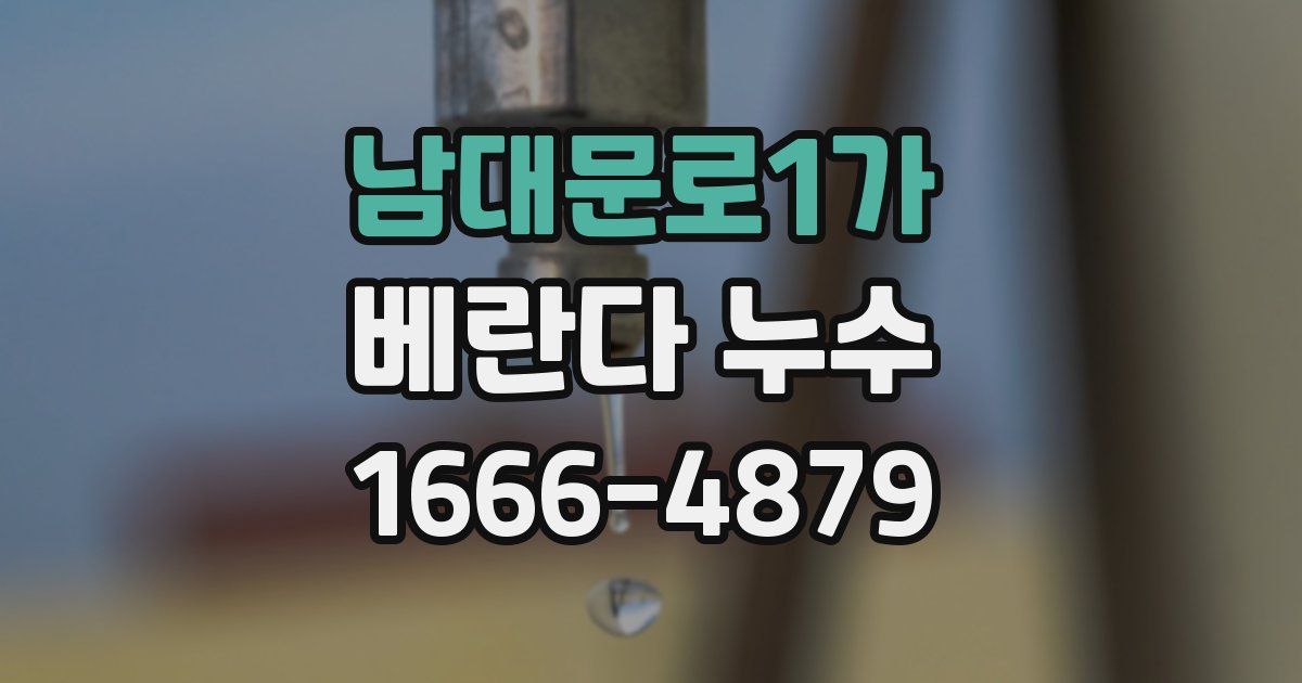 남대문로1가 베란다 누수