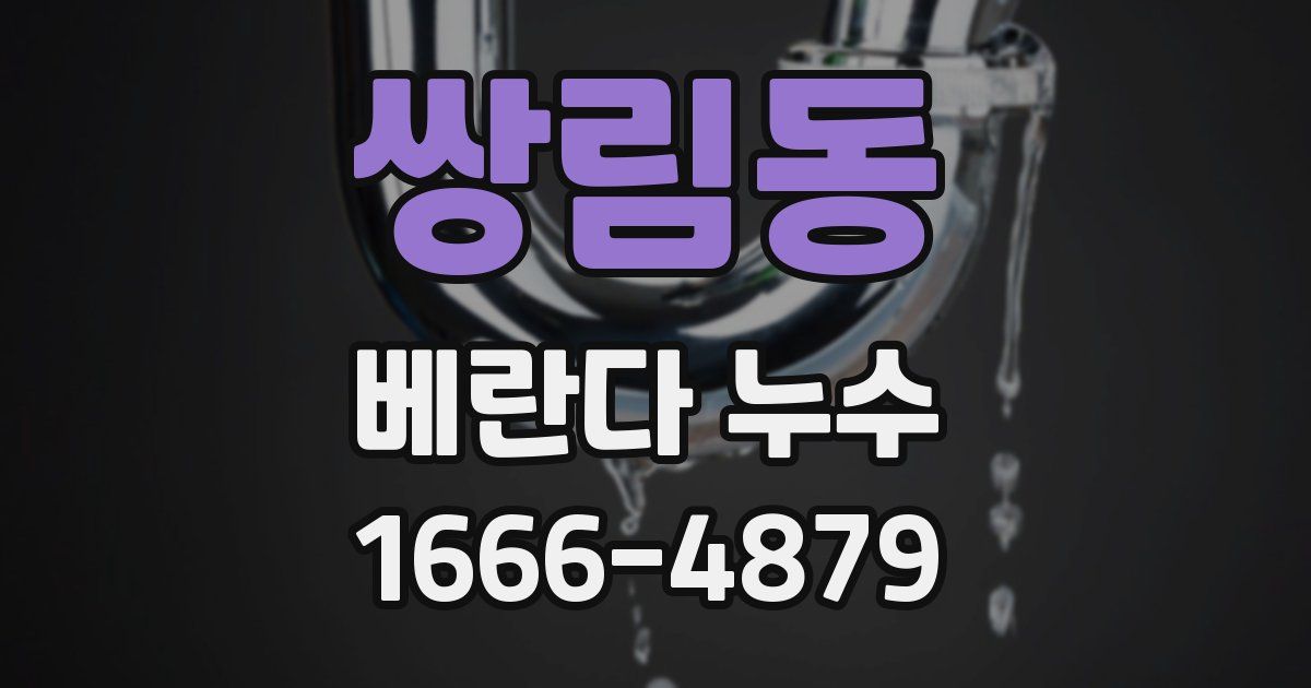 쌍림동 베란다 누수