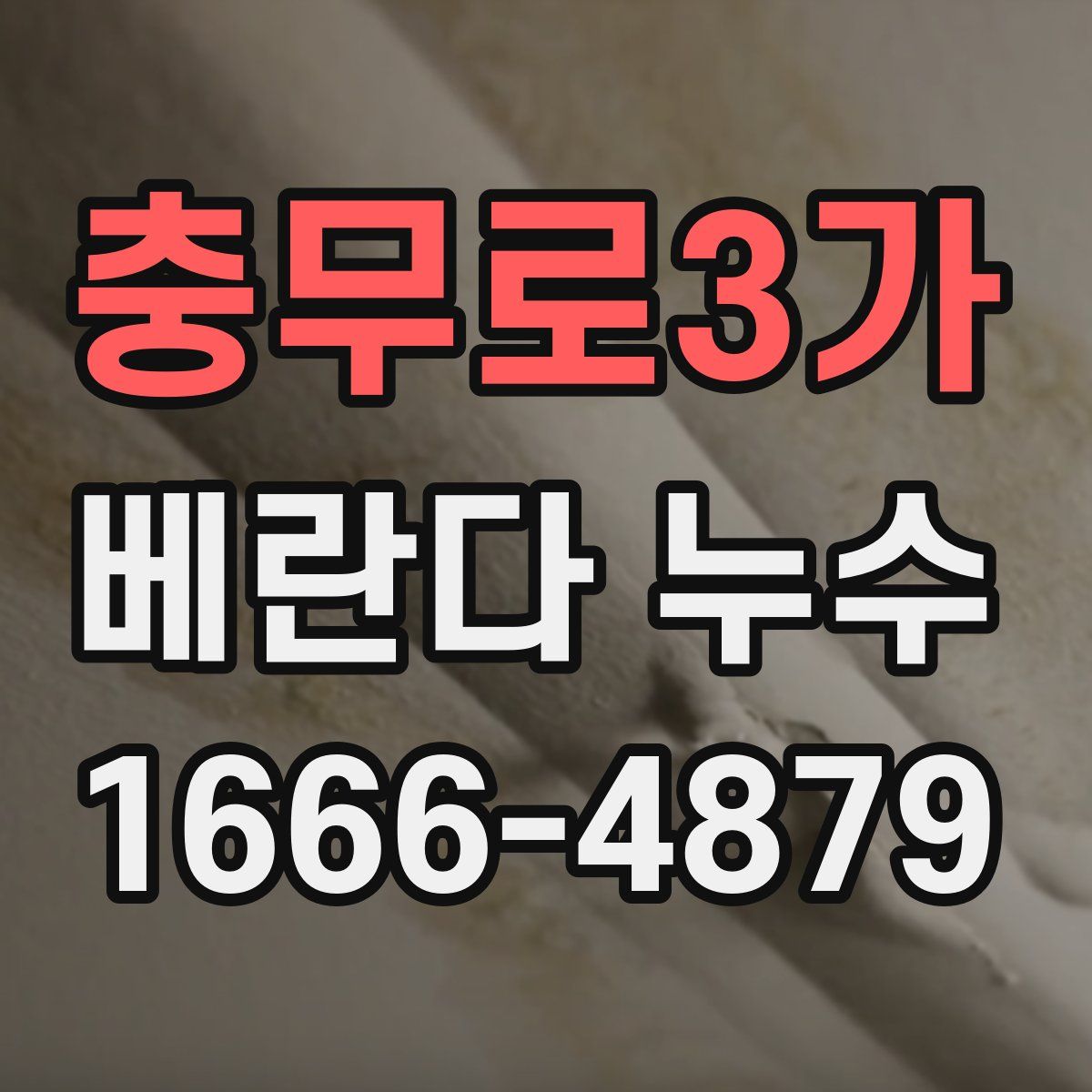 충무로3가 베란다 누수