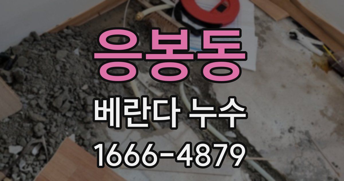 응봉동 베란다 누수