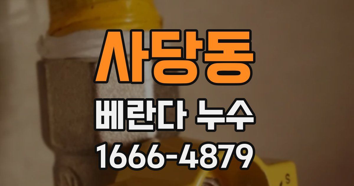 사당동 베란다 누수