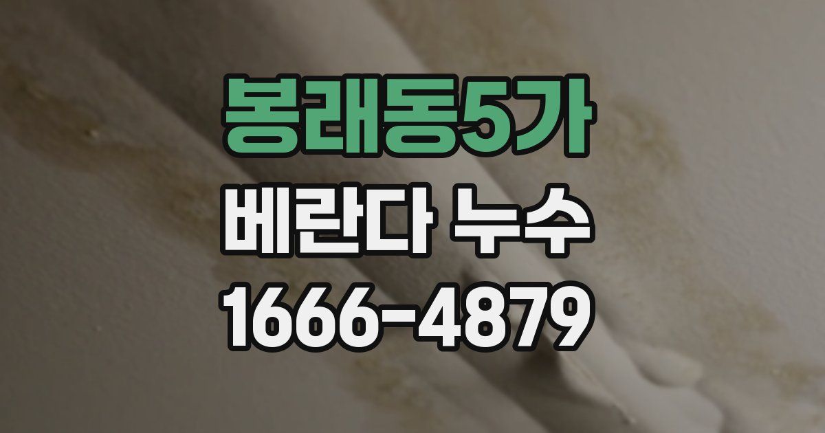 봉래동5가 베란다 누수