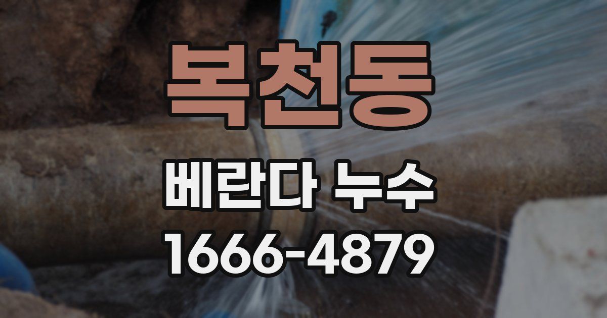 복천동 베란다 누수