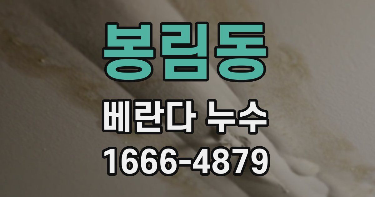 봉림동 베란다 누수