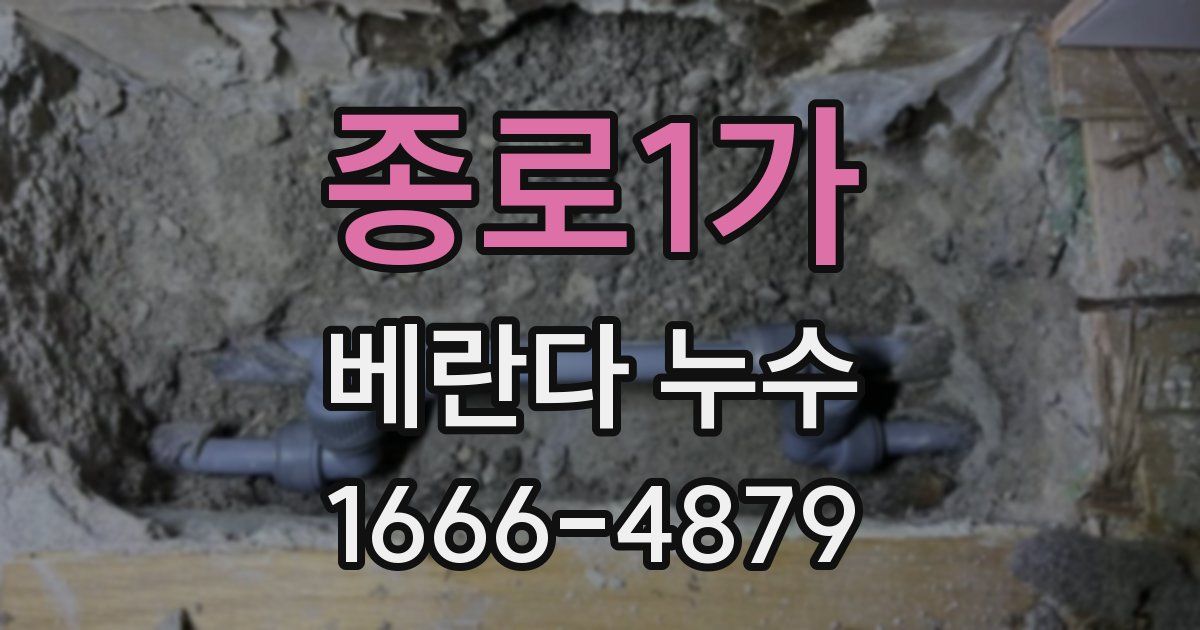 종로1가 베란다 누수