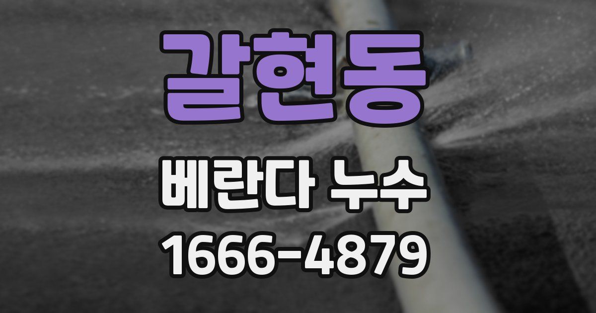 갈현동 베란다 누수