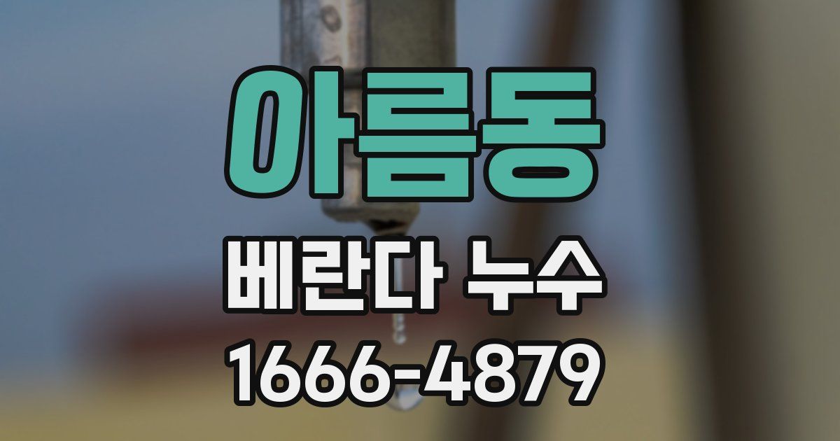 아름동 베란다 누수