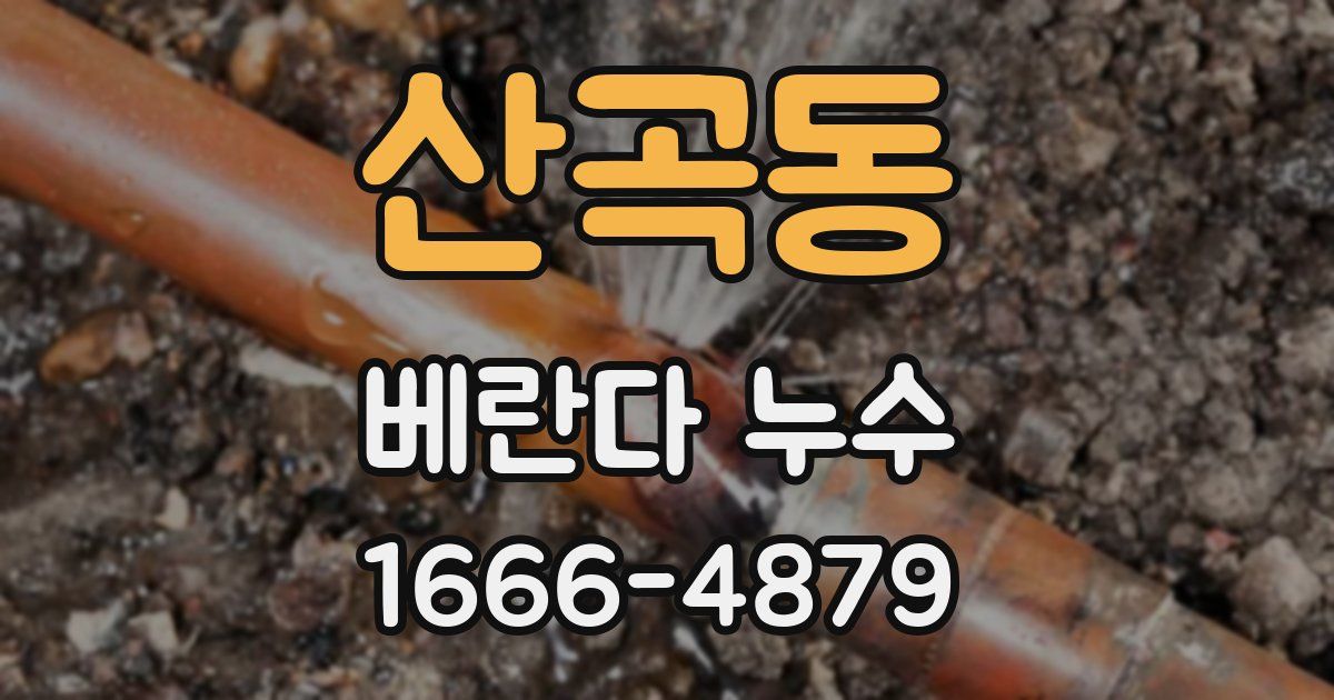 산곡동 베란다 누수