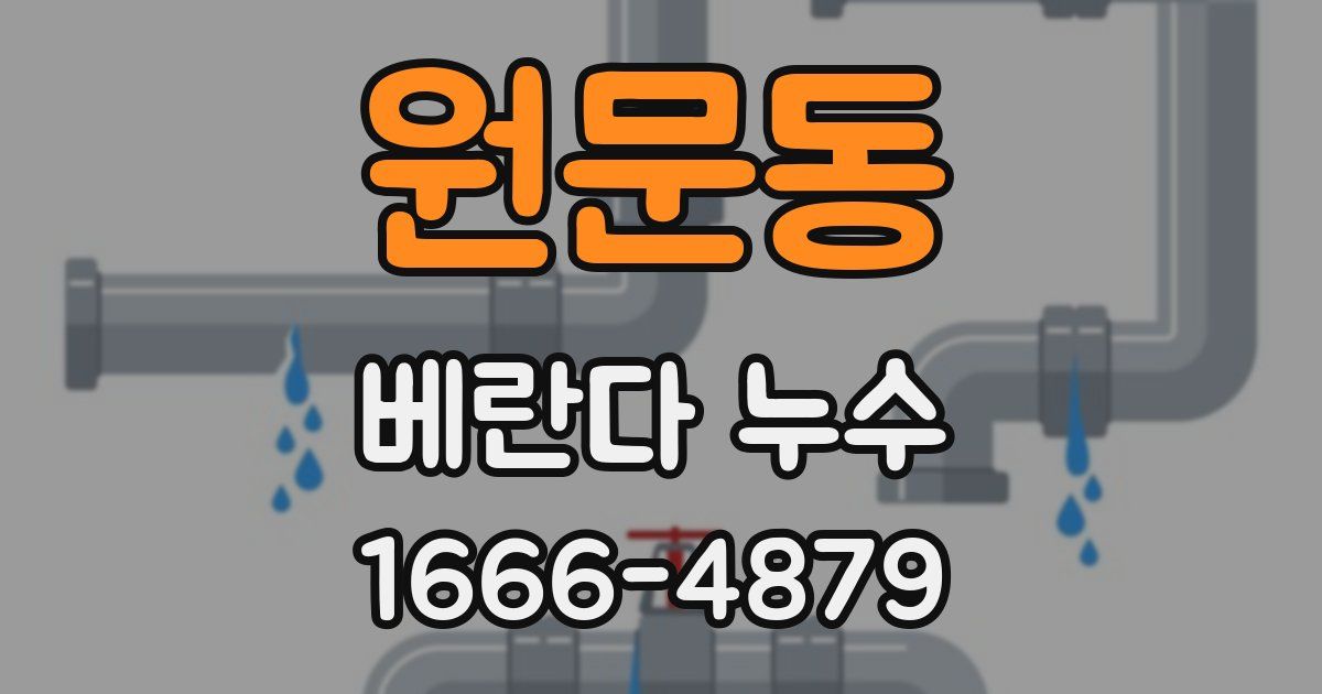 원문동 베란다 누수