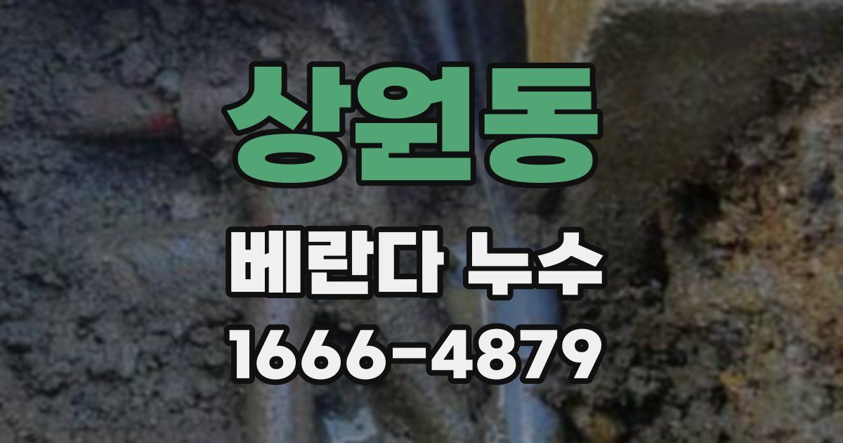 상원동 베란다 누수