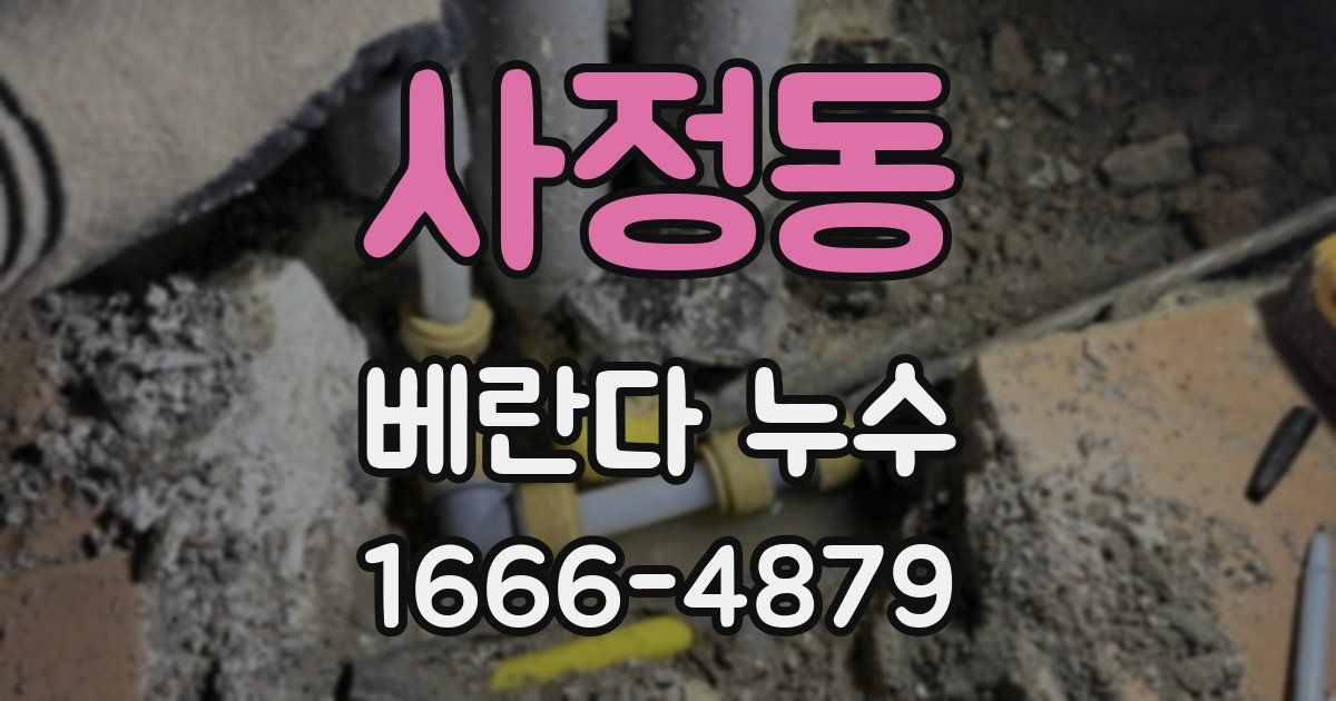 사정동 베란다 누수