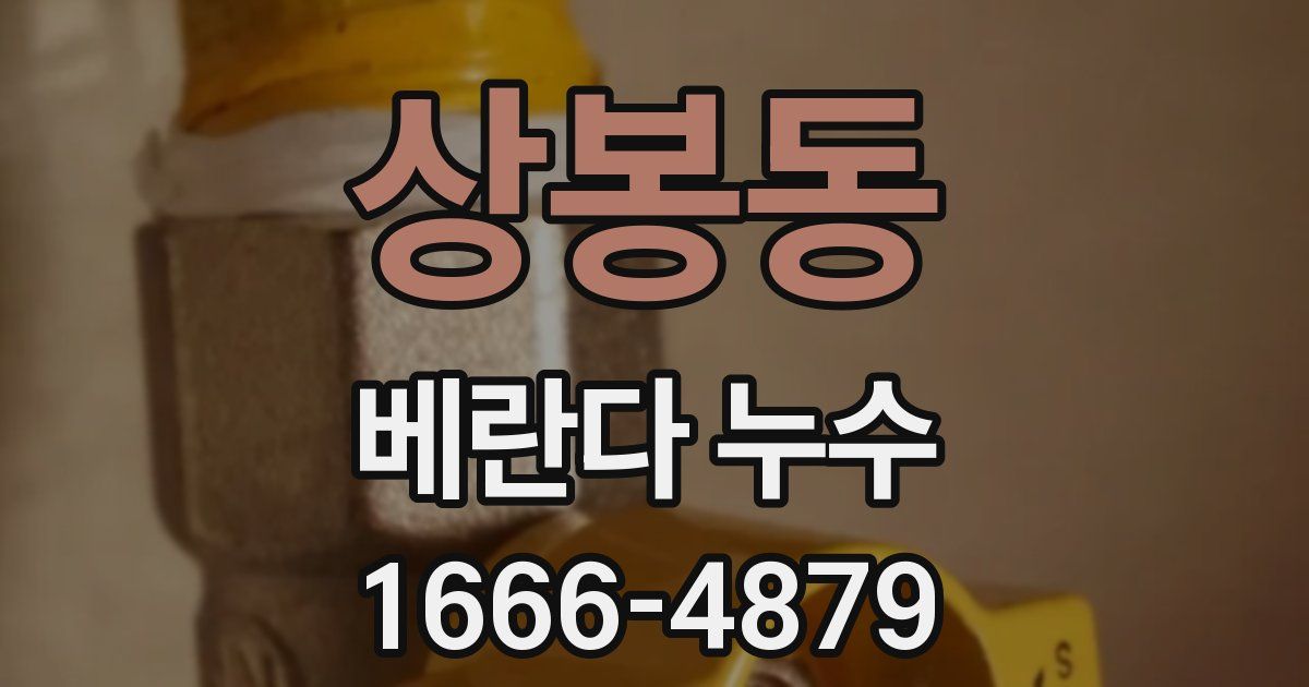 상봉동 베란다 누수