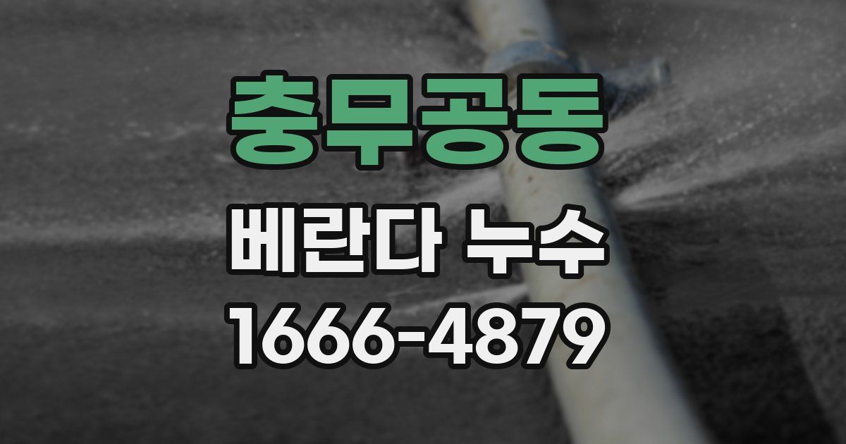 충무공동 베란다 누수
