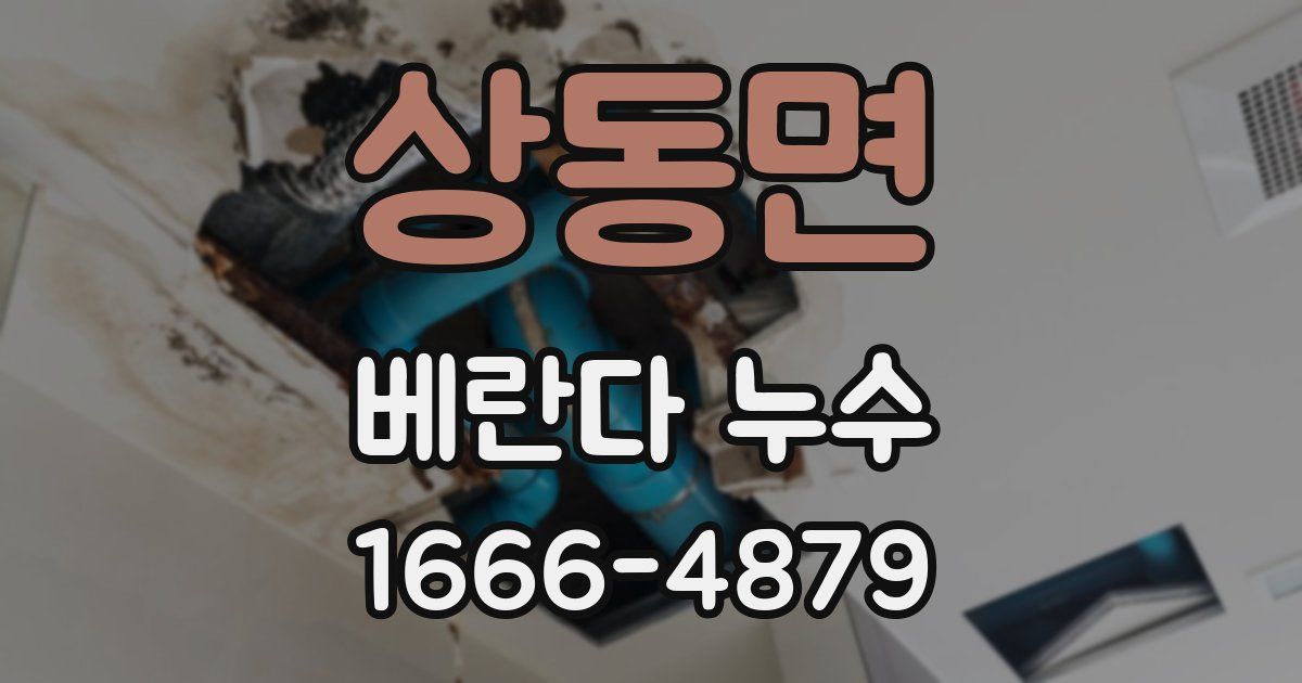 상동면 베란다 누수