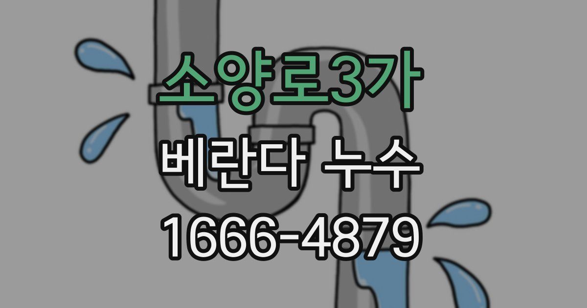 소양로3가 베란다 누수